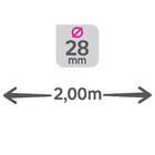 *Varão Kali 28mm 2,00m CINZA