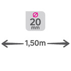 *Varão Kali  20mm 1,50m CINZA