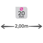 *Varão Kali  20mm 2,00m CINZA