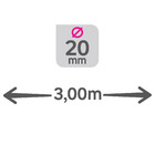 *Varão Kali  20mm 3,00m CINZA