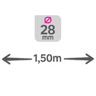 *Varão Kali  28mm 1,50m CINZA