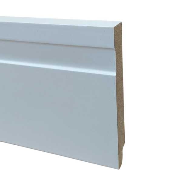 01 Barra - 2,10 Metros De Rodapé 10 Cm Branco Em Mdf