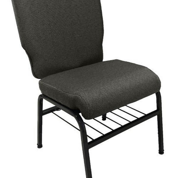 01 Cadeira Para Igrejas C/ Porta Biblía E Porta Cálice Cinza