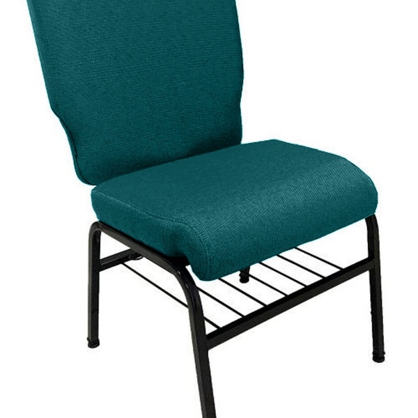 01 Cadeira Para Igrejas C/ Porta Biblía E Porta Cálice Verde