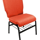 01 Cadeira Para Igrejas C/ Porta Biblía E Porta Cálice Vermel