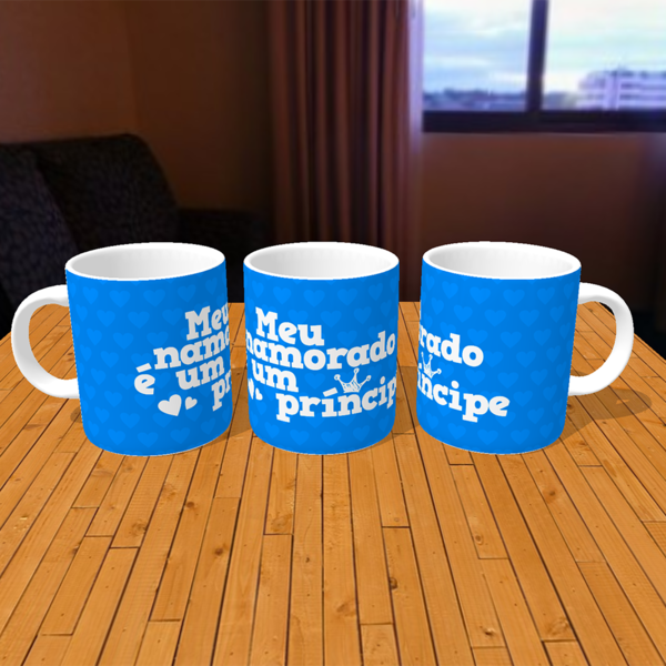 01 Caneca Personalizada Meu Namorado É Um Príncipe Xícara