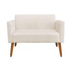 01 Namoradeira E 01 Poltrona Marisa Suede Bege