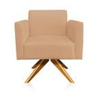 01 Namoradeira E 01 Poltrona Marisa Suede Caramelo Sisal