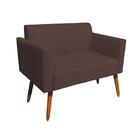 01 Namoradeira E 01 Poltrona Marisa Suede Marrom