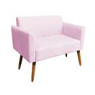 01 Namoradeira E 01 Poltrona Marisa Suede Rosa Bebê