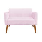 01 Namoradeira E 01 Poltrona Marisa Suede Rosa Bebê