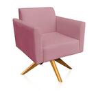 01 Namoradeira E 01 Poltrona Marisa Suede Rose