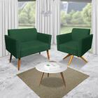 01 Namoradeira E 01 Poltrona Marisa Suede Verde