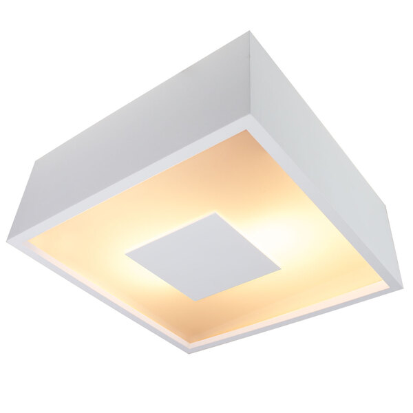 01 Plafon Sobrepor Quadrado Alumínio E Acrílico 30x30 + 02 Lâ