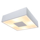 01 Plafon Sobrepor Quadrado Alumínio E Acrílico 45x45 + 04 Lâ