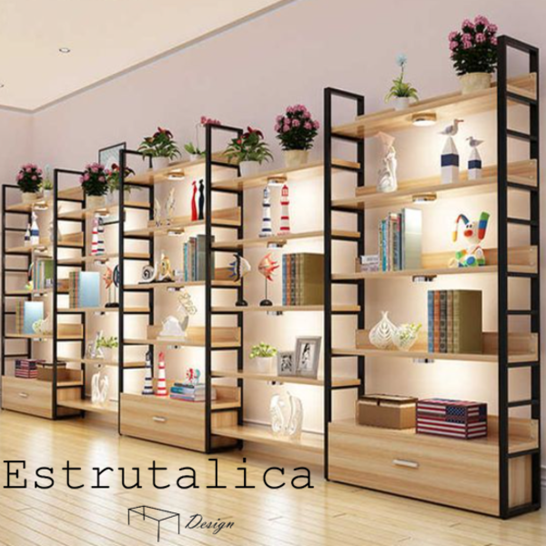 02 Bases Para Estante Steel Bookcase Style Estrutálica