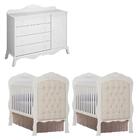 02 Berços Americano Com Capitonê E Cômoda Infantil Realeza Br