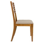 02 Cadeiras De Jantar Amsterdan 100% Madeira Assento Estofado