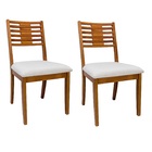 02 Cadeiras De Jantar Beatriz Em Madeira Maciça Assento Estof