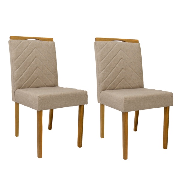 02 Cadeiras De Jantar Verônica Em Madeira Maciça Com Revestim