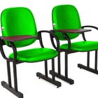 02 Cadeiras Escolar Para Auditório E Escolas Com Prancheta Li