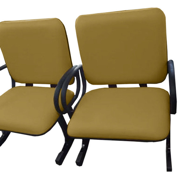 02 Cadeiras Para Escritório Para Obesos Até 250kg Amarelo