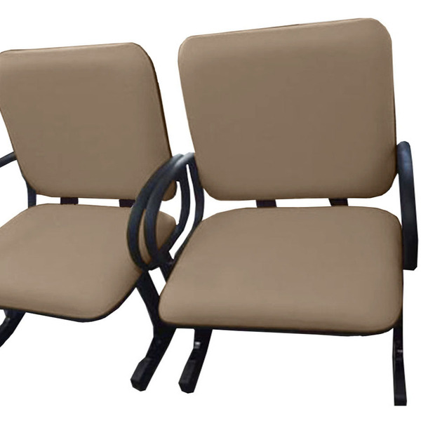 02 Cadeiras Para Escritório Para Obesos Até 250kg Bege