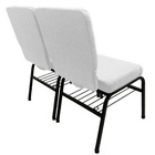 02 Cadeiras Para Igrejas C/ Porta Biblía E Porta Cálice Branco