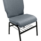 02 Cadeiras Para Igrejas C/ Porta Biblía E Porta Cálice Cinza