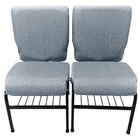 02 Cadeiras Para Igrejas C/ Porta Biblía E Porta Cálice Cinza