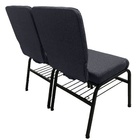 02 Cadeiras Para Igrejas C/ Porta Biblía E Porta Cálice Cinza