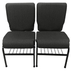 02 Cadeiras Para Igrejas C/ Porta Biblía E Porta Cálice Cinza