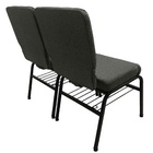 02 Cadeiras Para Igrejas C/ Porta Biblía E Porta Cálice Cinza