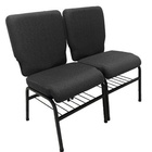 02 Cadeiras Para Igrejas C/ Porta Biblía E Porta Cálice Preto