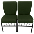 02 Cadeiras Para Igrejas C/ Porta Biblía E Porta Cálice Verde