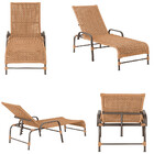 02 Espreguiçadeiras Reclinável Catar Marrom Corda Náutica Tra