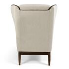 02 Poltronas Bege Com Base Madeira Maciça Meissa