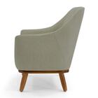 02 Poltronas Caramelo Com Base Madeira Maciça Berenice