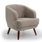 02 Poltronas Caramelo Pés Madeira Maciça Carina