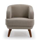 02 Poltronas Caramelo Pés Madeira Maciça Carina