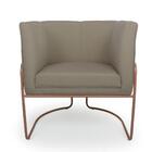 02 Poltronas Caramelo Pés Metal Cobre Miram