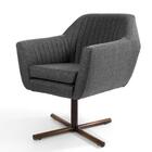 02 Poltronas Dani Xis B-163 Linho Tressê Cinza