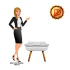 02 Poltronas E 01 Puff Pé Palito De Madeira Opala Corino D03