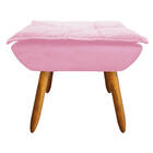 02 Poltronas E 01 Puff Pé Palito De Madeira Opala Suede D03 -