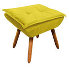 02 Poltronas E 01 Puff Pé Palito De Madeira Opala Suede D03 -