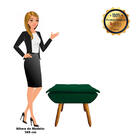 02 Poltronas E 01 Puff Pé Palito De Madeira Opala Suede D03 -