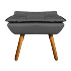 02 Poltronas E 02 Puffs Pé Palito De Madeira Opala Corino D03