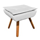 02 Poltronas E 02 Puffs Pé Palito De Madeira Opala Corino D03