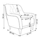 02 Poltronas Em Linho Bege Escuro Com Tachas Pés Shaula