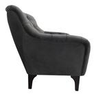 02 Poltronas Em Veludo Cinza Com Tachas Pés Shaula